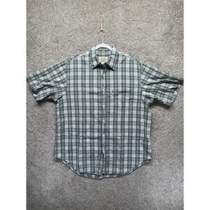 Vintage‎ Ralph Lauren Jeans Company Shirt Men's Large Green Plaid Striped Button